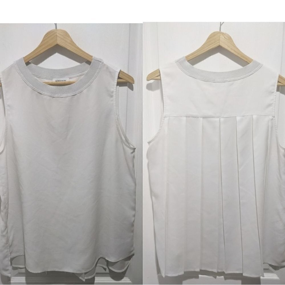 Nordstrom | Pleat back sleeveless top in Ivory Cloud